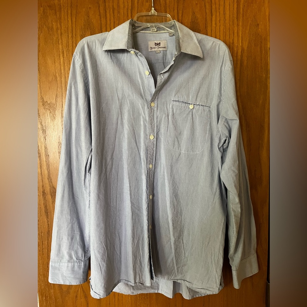 Hickey Freeman Striped Button Up - L